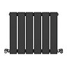 Urban Horizontal Radiator - Matt Black - Single Panel (400mm High) 456mm Wide