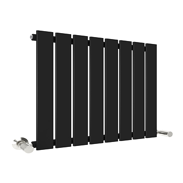 Urban Horizontal Radiator - Matt Black - Single Panel (400mm High) 608mm Wide