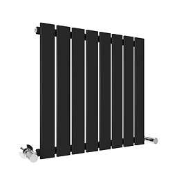 Urban Horizontal Radiator - Matt Black - Single Panel (500mm High) 608mm Wide