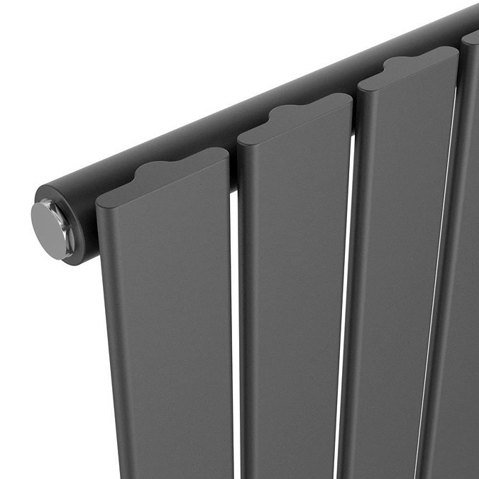 Urban Horizontal Radiator - Matt Black - Single Panel (600mm High) 1216mm Wide