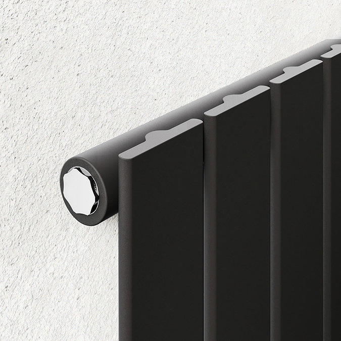 Urban Horizontal Radiator - Matt Black - Single Panel (600mm High) 1596mm Wide