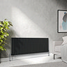 Urban Horizontal Radiator - Matt Black - Single Panel (600mm High) 1596mm Wide