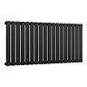 Urban Horizontal Radiator - Matt Black - Single Panel (600mm High) 1748mm Wide