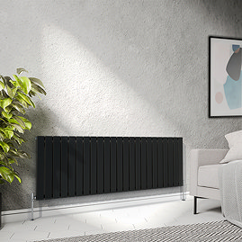 Urban Horizontal Radiator - Matt Black - Single Panel (600mm High) 1748mm Wide