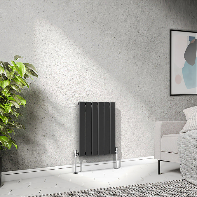 Urban Horizontal Radiator - Matt Black - Single Panel (600mm High) 456mm Wide