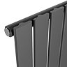 Urban Horizontal Radiator - Matt Black - Single Panel (600mm High) 608mm Wide