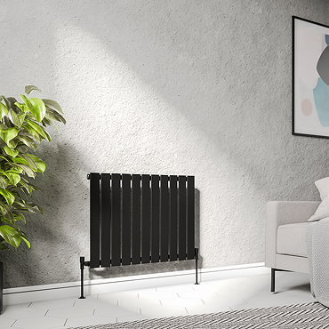 Urban Horizontal Radiator - Matt Black - Single Panel (600mm High) 836mm Wide