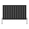 Urban Horizontal Radiator - Matt Black - Single Panel (600mm High) 988mm Wide