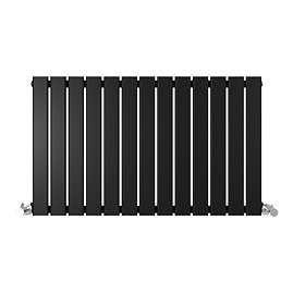 Urban Horizontal Radiator - Matt Black - Single Panel (600mm High) 988mm Wide
