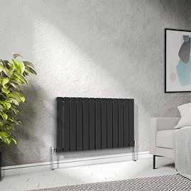 Urban Horizontal Radiator - Matt Black - Single Panel (600mm High) 988mm Wide