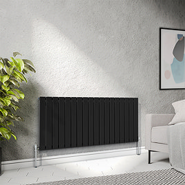 Urban Horizontal Radiator - Matt Black - Single Panel (600mm High) 1368mm Wide