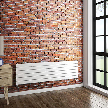 Urban Horizontal Radiator - White - Double Panel (1600mm Wide)  Feature Large Image
