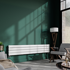 Urban Horizontal Radiator - White - Double Panel (1600mm Wide) 304mm High