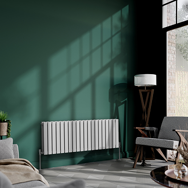Urban Horizontal Radiator – White – Double Panel (400mm High x 1180mm Wide)