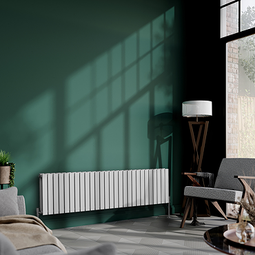 Urban Horizontal Radiator - White - Double Panel (400mm High x 1593mm Wide)