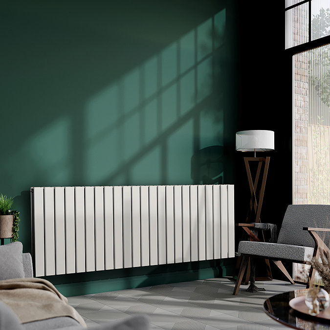 Urban Horizontal Radiator - White - Double Panel (600mm High) 1748mm Wide