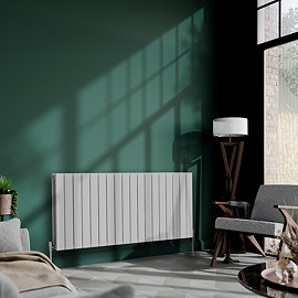 Urban Horizontal Radiator - White - Double Panel (600mm High) 1368mm Wide