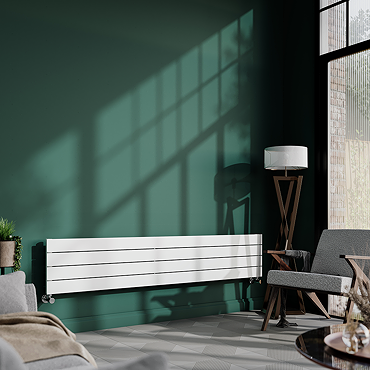 Urban Horizontal Radiator - White - Single Panel (1600mm Wide)