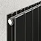 Urban Matt Black Vertical Radiator with Mirror – Double Panel, 1600 x 504mm