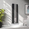 Urban Matt Black Vertical Radiator with Mirror – Double Panel, 1600 x 504mm