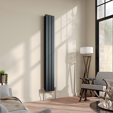 Urban Vertical Radiator - Anthracite - Double Panel (1600mm High) 228mm Wide