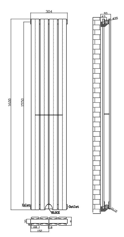 Double Vertical Radiator - Designer Radiator | Victorian Plumbing