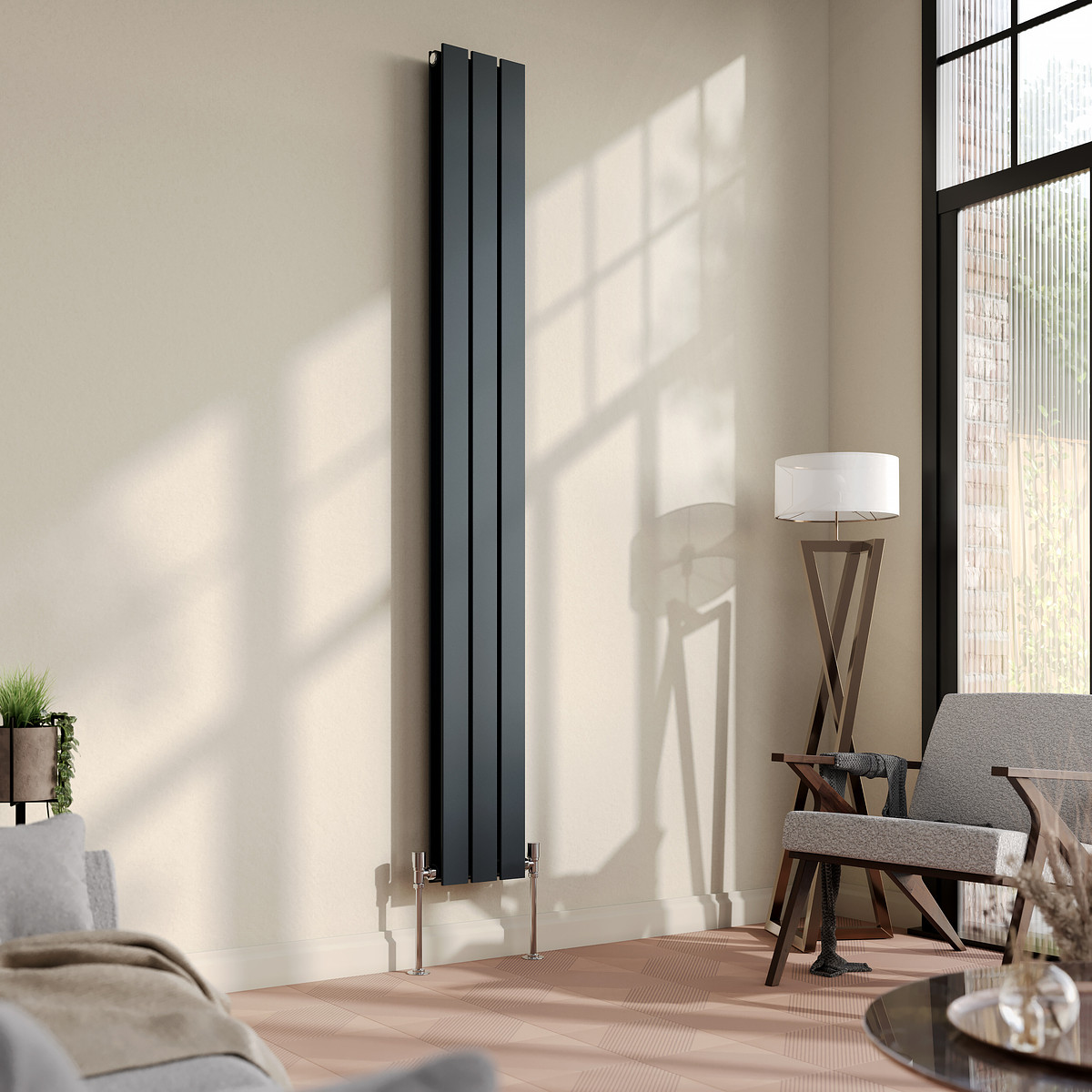 181 Cm Radiator Urban Vertical Radiator - Anthracite - Double Panel (1800mm High) 228mm ...