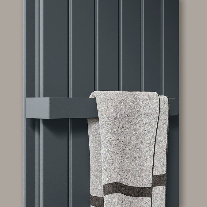 Urban Vertical Radiator - Anthracite Grey - Double Panel (1600mm High) 456mm Wide with Rail