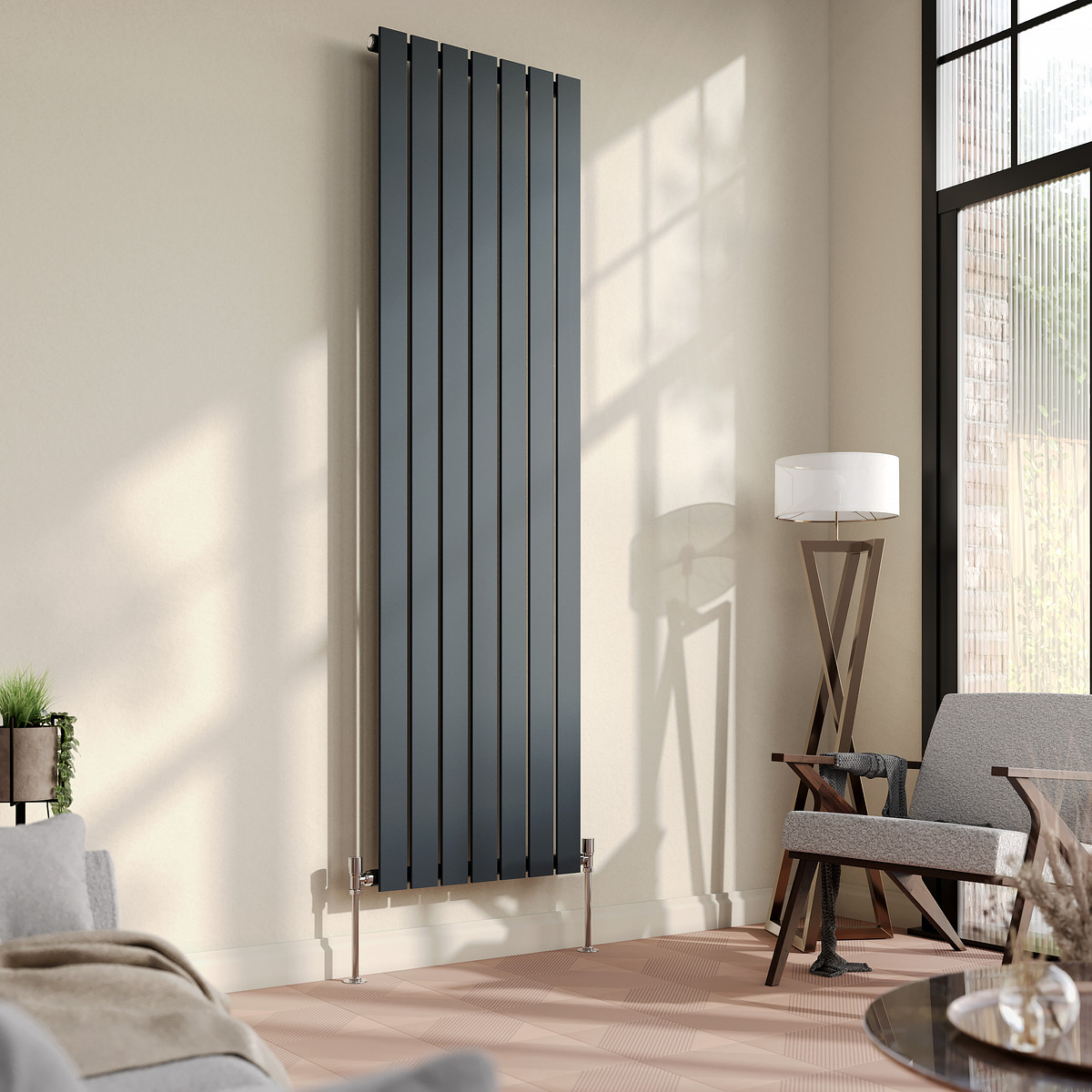 Urban Vertical Radiator - Anthracite - Single Panel (1800mm High) 532mm ...