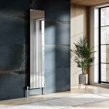 Urban Chrome Vertical Single Panel Radiator (1800mm High) 375mm Wide