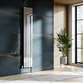 Urban Chrome Vertical Single Panel Radiator (1800mm High) 300mm Wide