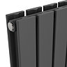 Urban Vertical Radiator - Matt Black - Double Panel (1600mm High) 532mm Wide