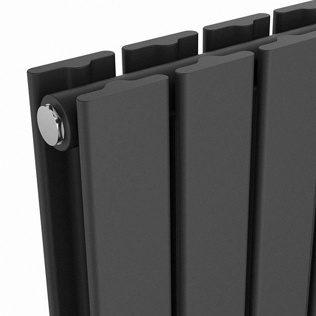 Urban Vertical Radiator - Matt Black - Double Panel (1600mm High) 608mm ...