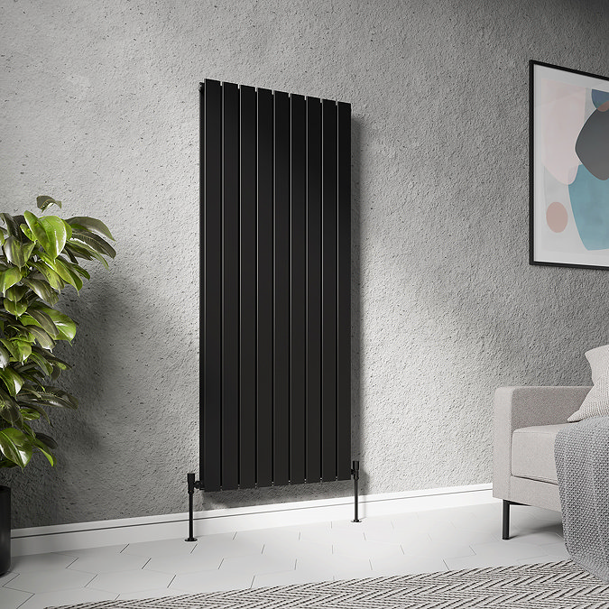 Urban Vertical Radiator - Matt Black - Double Panel (1600mm High) 684mm Wide