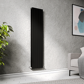 Urban Vertical Radiator - Matt Black - Double Panel (1600x354mm)
