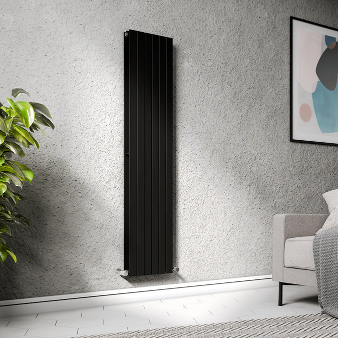 Urban Vertical Radiator - Matt Black - Double Panel (1600x354mm)