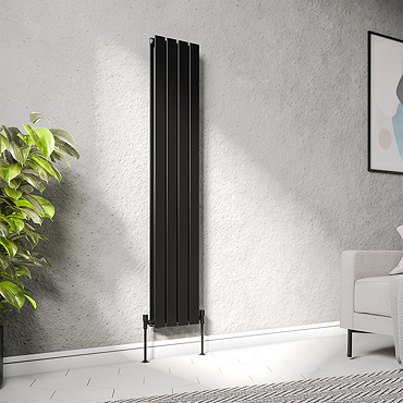 Urban Vertical Radiator - Matt Black - Double Panel (1600mm High) 304mm Wide