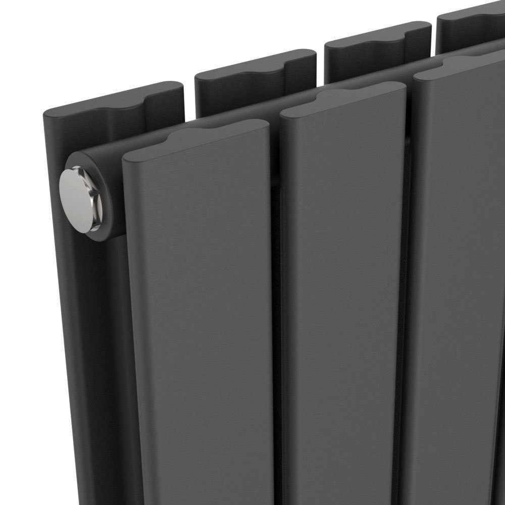 Urban Vertical Radiator - Matt Black - Double Panel (1600mm High) 456mm ...