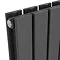Urban Vertical Radiator - Matt Black - Double Panel (1600mm High) 456mm Wide
