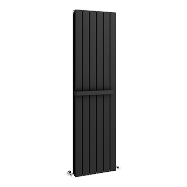 Urban Vertical Radiator - Matt Black - Double Panel (1600mm High) 456mm Wide with Rail