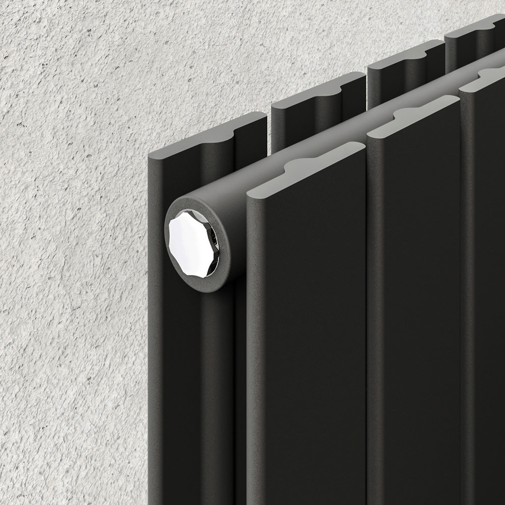 Urban Vertical Radiator - Matt Black - Double Panel (1800mm High) 304mm ...