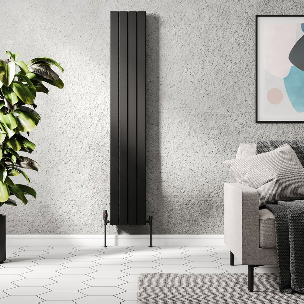 Urban Vertical Radiator Matt Black Double Panel Mm High Mm