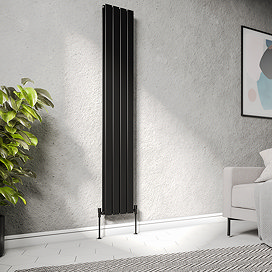 Urban Vertical Radiator - Matt Black - Double Panel (1800mm High) 304mm Wide