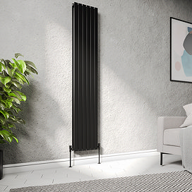 Urban Vertical Radiator - Matt Black - Double Panel (1800mm High) 354mm Wide