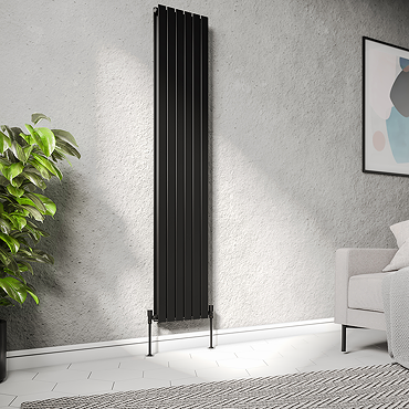  Urban Vertical Radiator - Matt Black - Double Panel (1800mm High) 354mm Wide