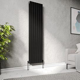 Urban Vertical Radiator - Matt Black - Double Panel (1800mm High) 456mm Wide