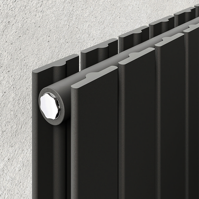 Urban Vertical Radiator - Matt Black - Double Panel (1800x684mm)