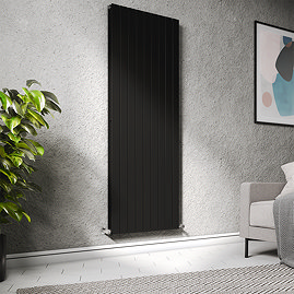 Urban Vertical Radiator - Matt Black - Double Panel (1800x684mm)