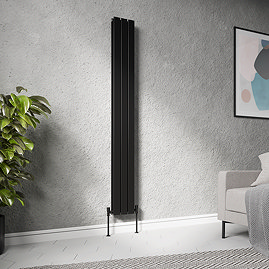 Urban Vertical Radiator - Matt Black - Double Panel (1800mm High) 228mm Wide