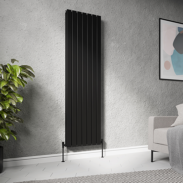 Urban Vertical Radiator - Matt Black - Double Panel (1800mm High) 532mm Wide